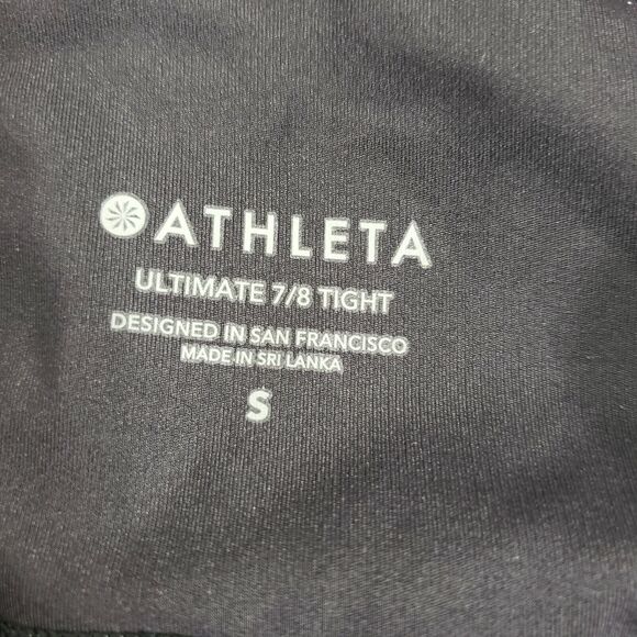 Athleta Womens Tights Small Ultimate Stash Pocket Colorblock Laser Cut 7/8 Blue - Picture 9 of 12